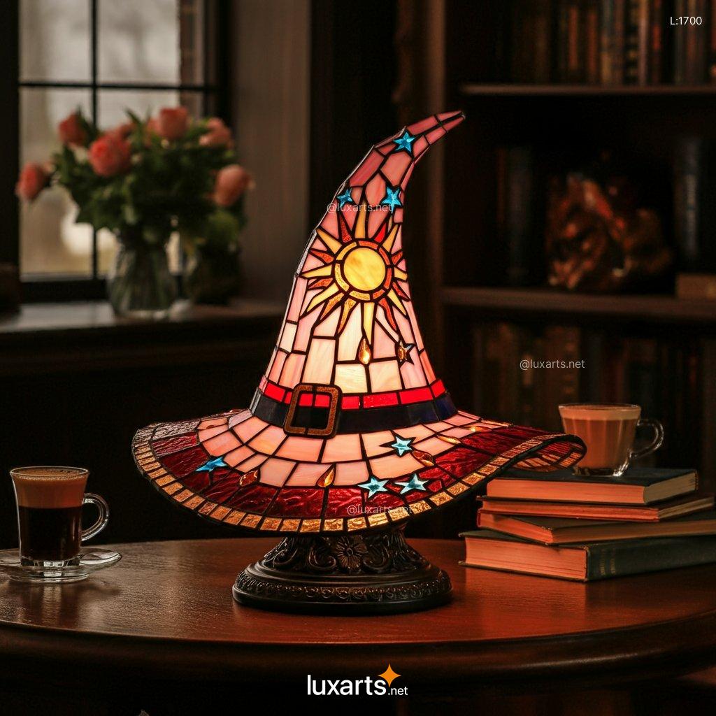 Stained Glass Witch Hat Lamp: Unique, Handmade, Creative Lighting stained glass witch hat 5