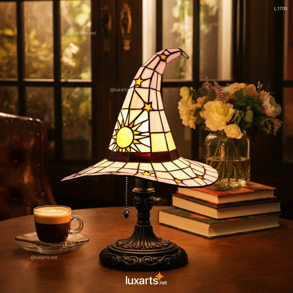 Stained Glass Witch Hat Lamp: Unique, Handmade, Creative Lighting stained glass witch hat 6