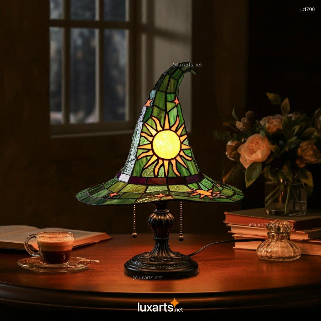 Stained Glass Witch Hat Lamp: Unique, Handmade, Creative Lighting stained glass witch hat 8