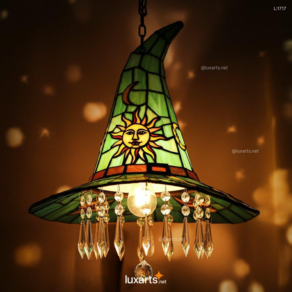 Stained Glass Witch Hat Chandelier: Unique & Creative Handmade Lighting stained glass witch hat chandelier 15