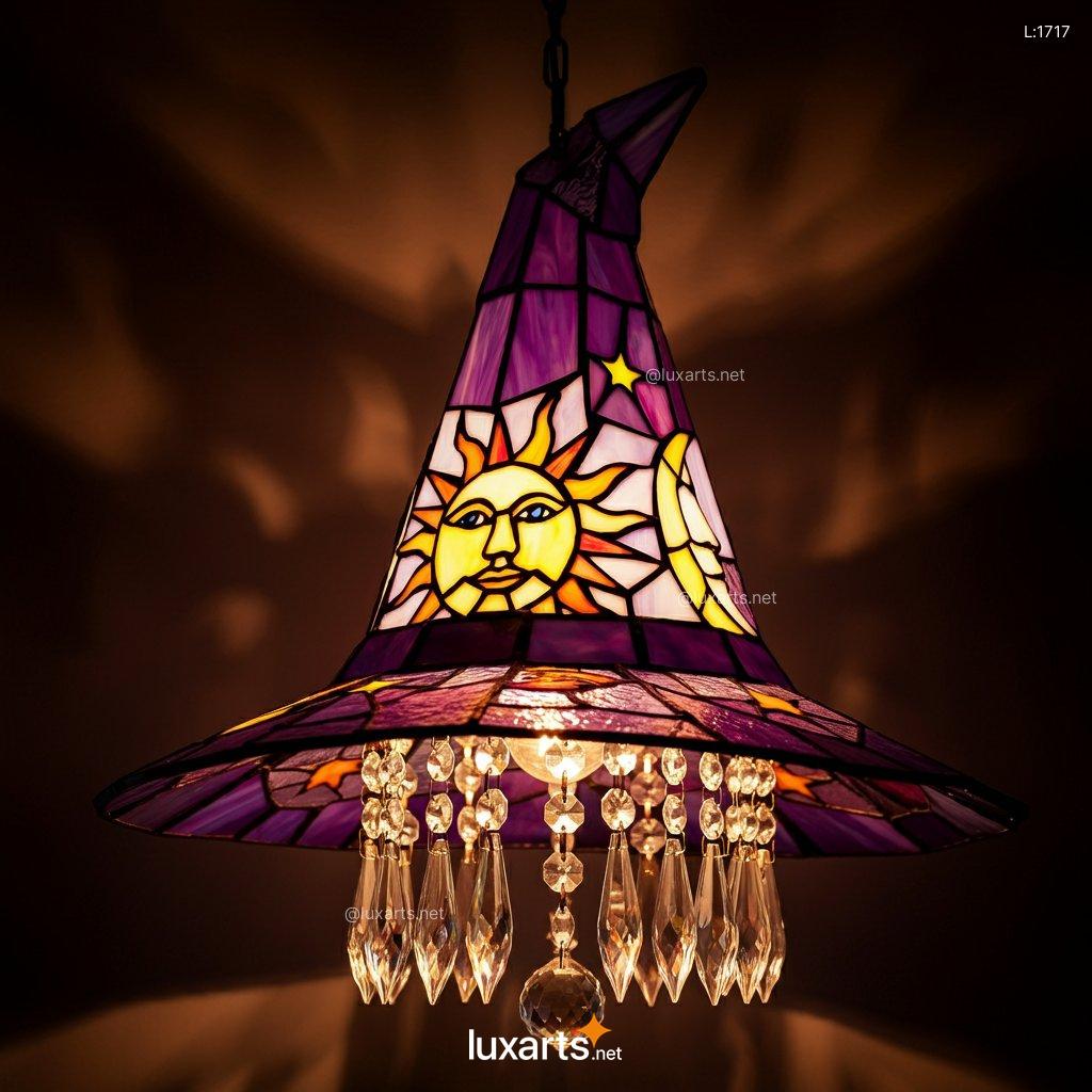 Stained Glass Witch Hat Chandelier: Unique & Creative Handmade Lighting stained glass witch hat chandelier 2