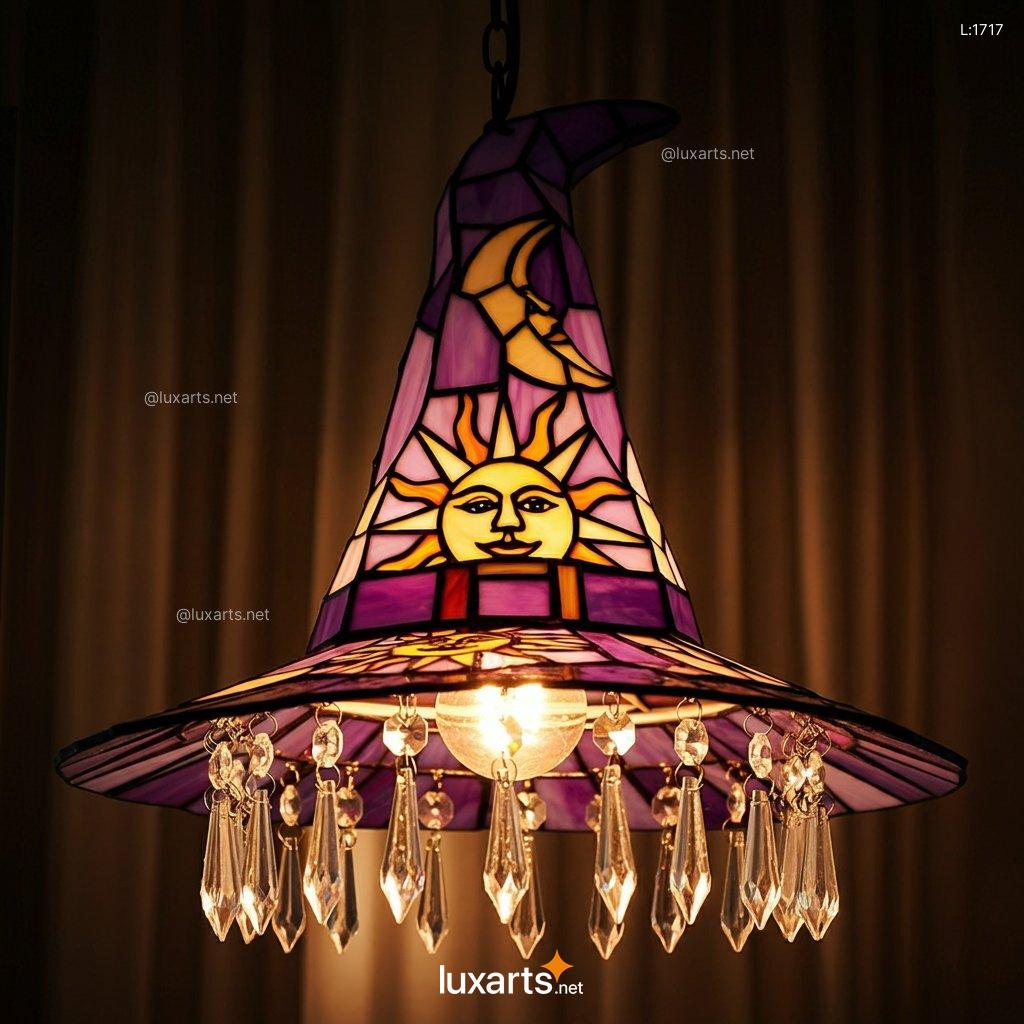 Stained Glass Witch Hat Chandelier: Unique & Creative Handmade Lighting stained glass witch hat chandelier 3