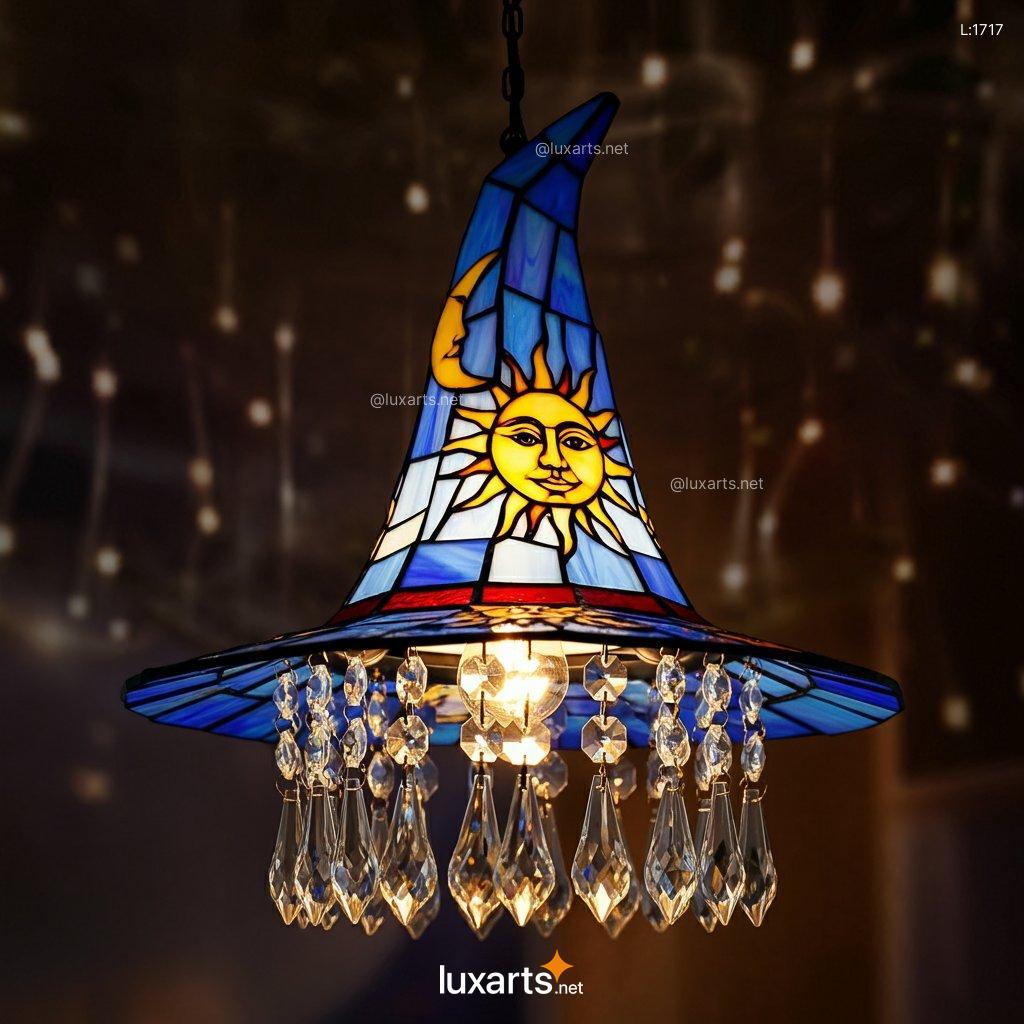 Stained Glass Witch Hat Chandelier: Unique & Creative Handmade Lighting stained glass witch hat chandelier 7