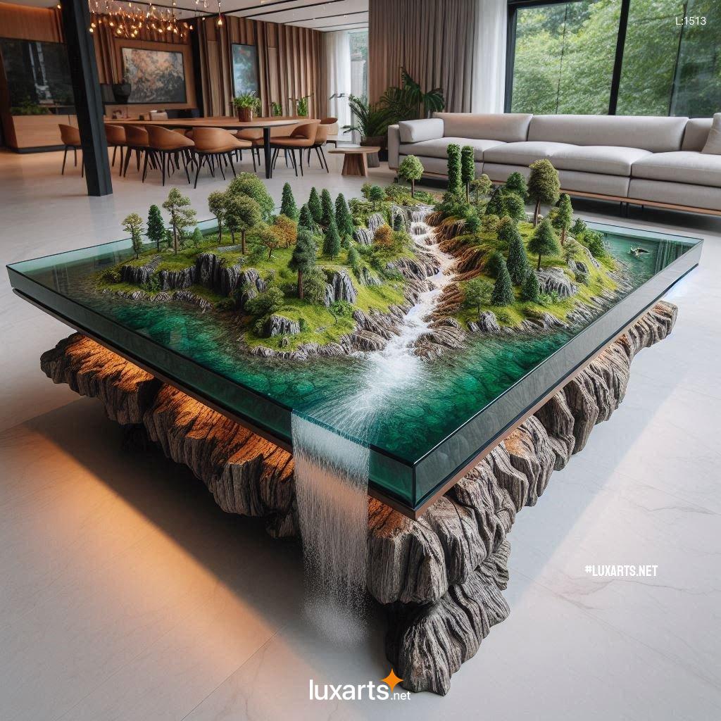 Tropical Island Waterfall Coffee Tables: Relax and Rejuvenate with Nature-Inspired Design tropical island waterfall coffee tables 1