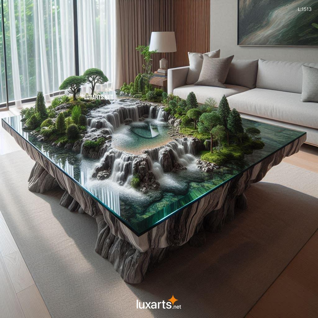 Tropical Island Waterfall Coffee Tables: Relax and Rejuvenate with Nature-Inspired Design tropical island waterfall coffee tables 2