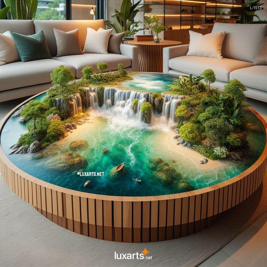 Tropical Island Waterfall Coffee Tables: Relax and Rejuvenate with Nature-Inspired Design tropical island waterfall coffee tables 3