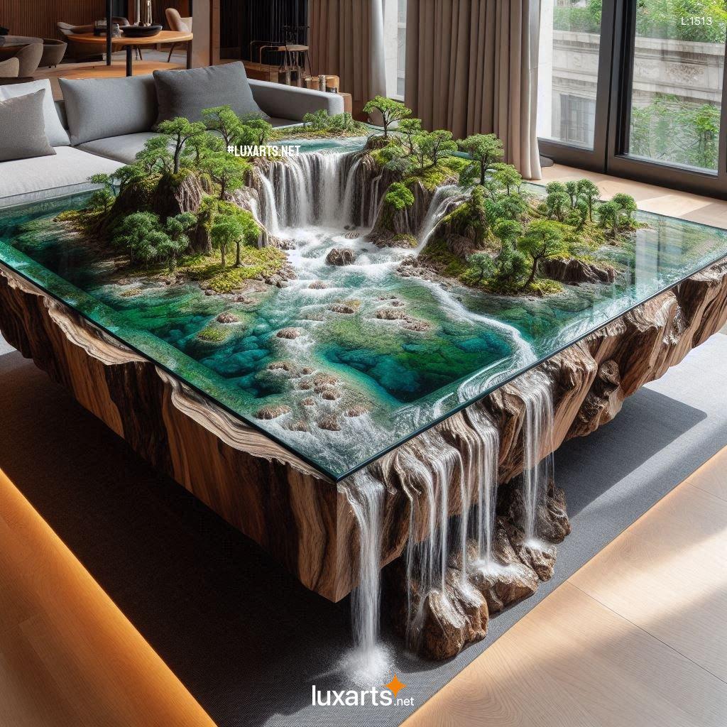 Tropical Island Waterfall Coffee Tables: Relax and Rejuvenate with Nature-Inspired Design tropical island waterfall coffee tables 8