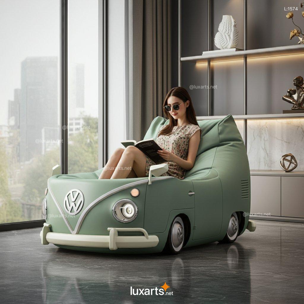 Indulge in Retro Relaxation with a Plush Volkswagen Bus Bean Bag volkswagen bus inspired bean bag chair 11