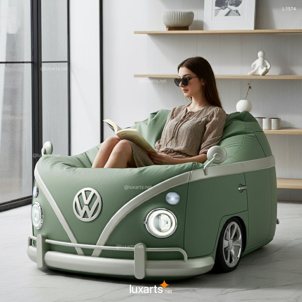 Indulge in Retro Relaxation with a Plush Volkswagen Bus Bean Bag volkswagen bus inspired bean bag chair 4