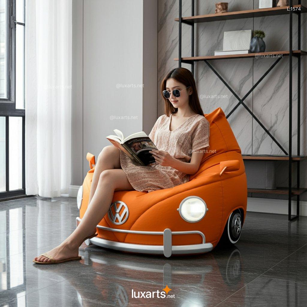 Indulge in Retro Relaxation with a Plush Volkswagen Bus Bean Bag volkswagen bus inspired bean bag chair 5