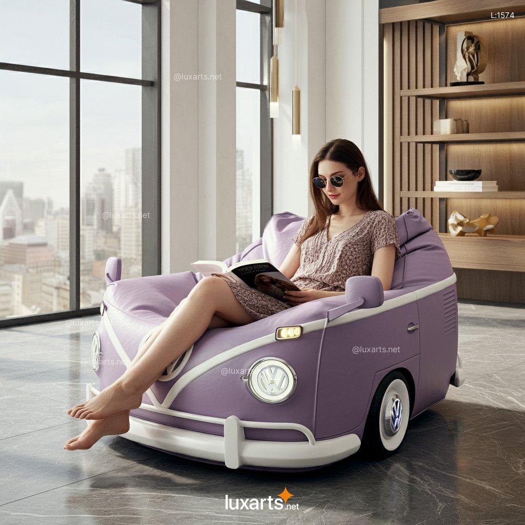 Indulge in Retro Relaxation with a Plush Volkswagen Bus Bean Bag volkswagen bus inspired bean bag chair 7