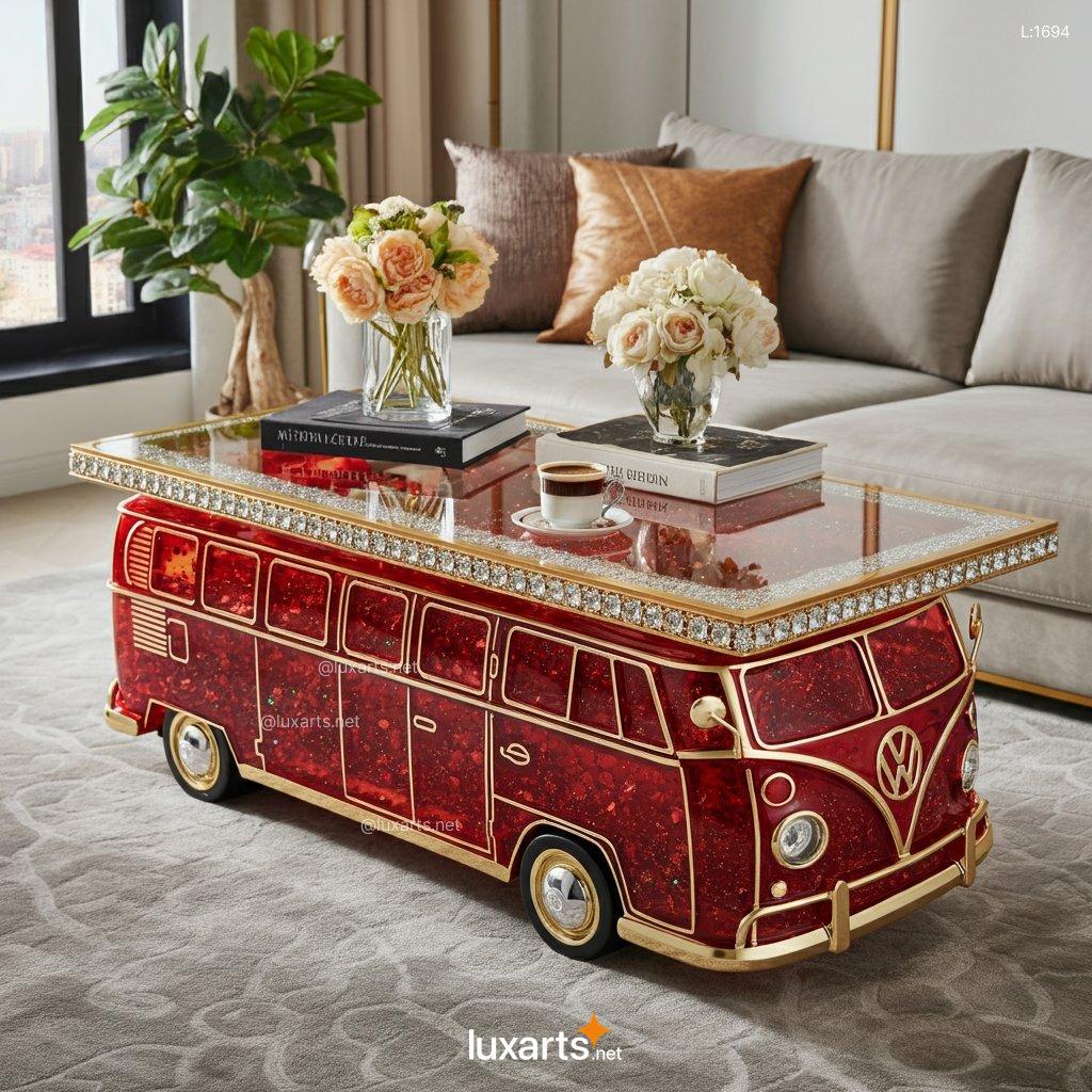 VW Bus Coffee Table: Industrial Style Coffee Table with Retro Charm vw bus epoxy coffee table 1