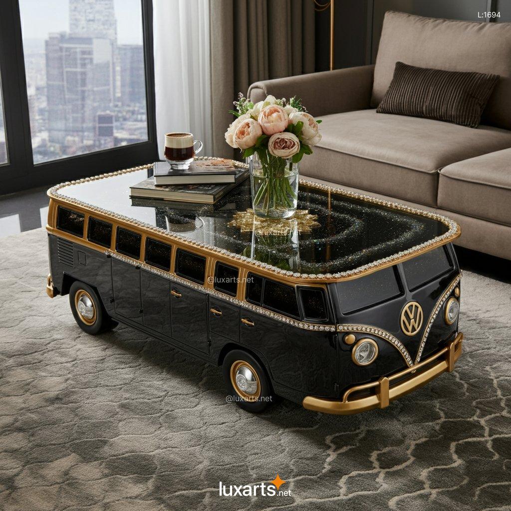 VW Bus Coffee Table: Industrial Style Coffee Table with Retro Charm vw bus epoxy coffee table 10