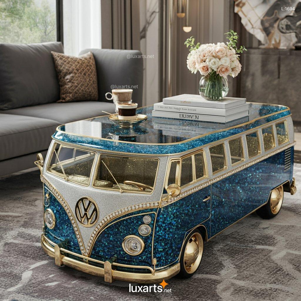 VW Bus Coffee Table: Industrial Style Coffee Table with Retro Charm vw bus epoxy coffee table 2