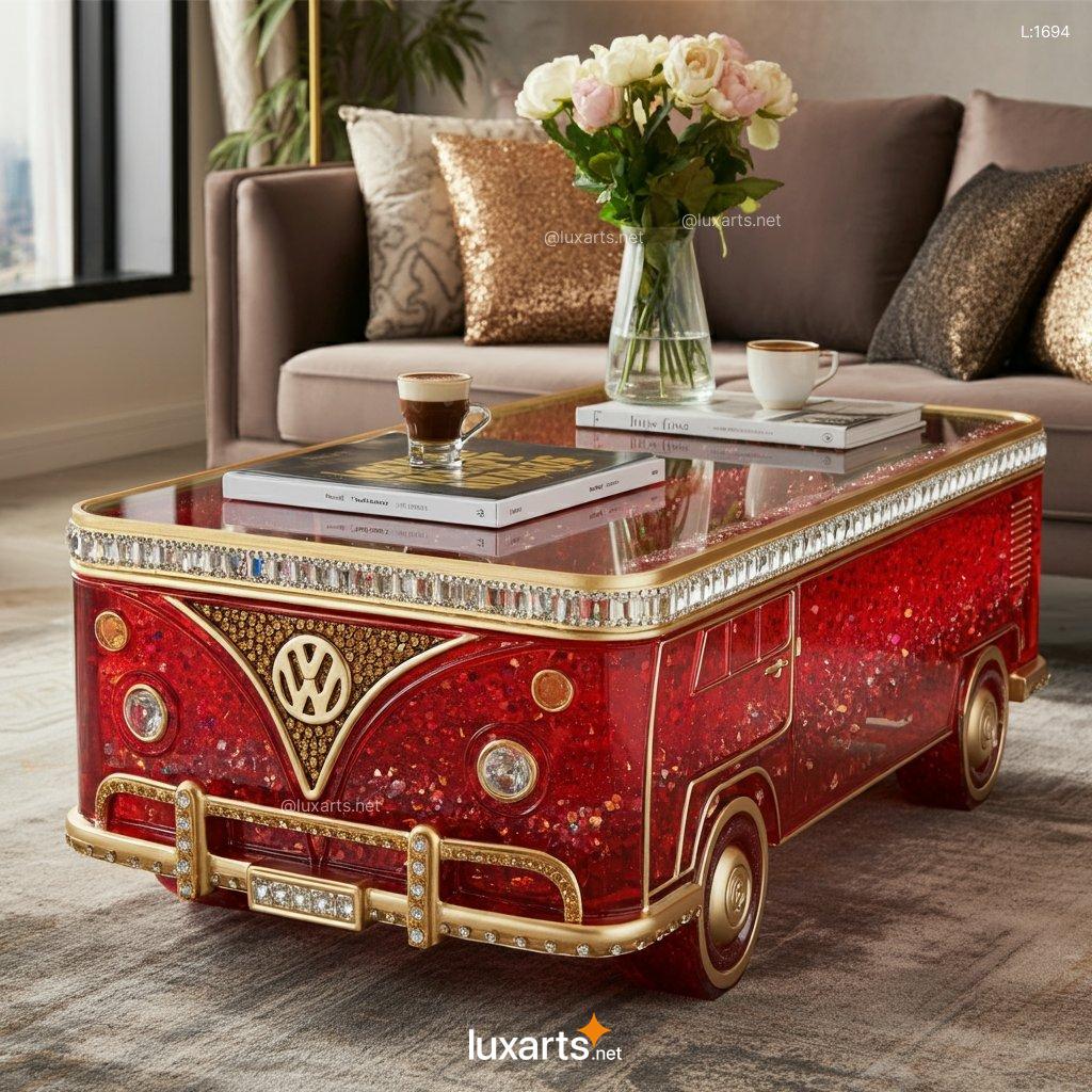 VW Bus Coffee Table: Industrial Style Coffee Table with Retro Charm vw bus epoxy coffee table 5