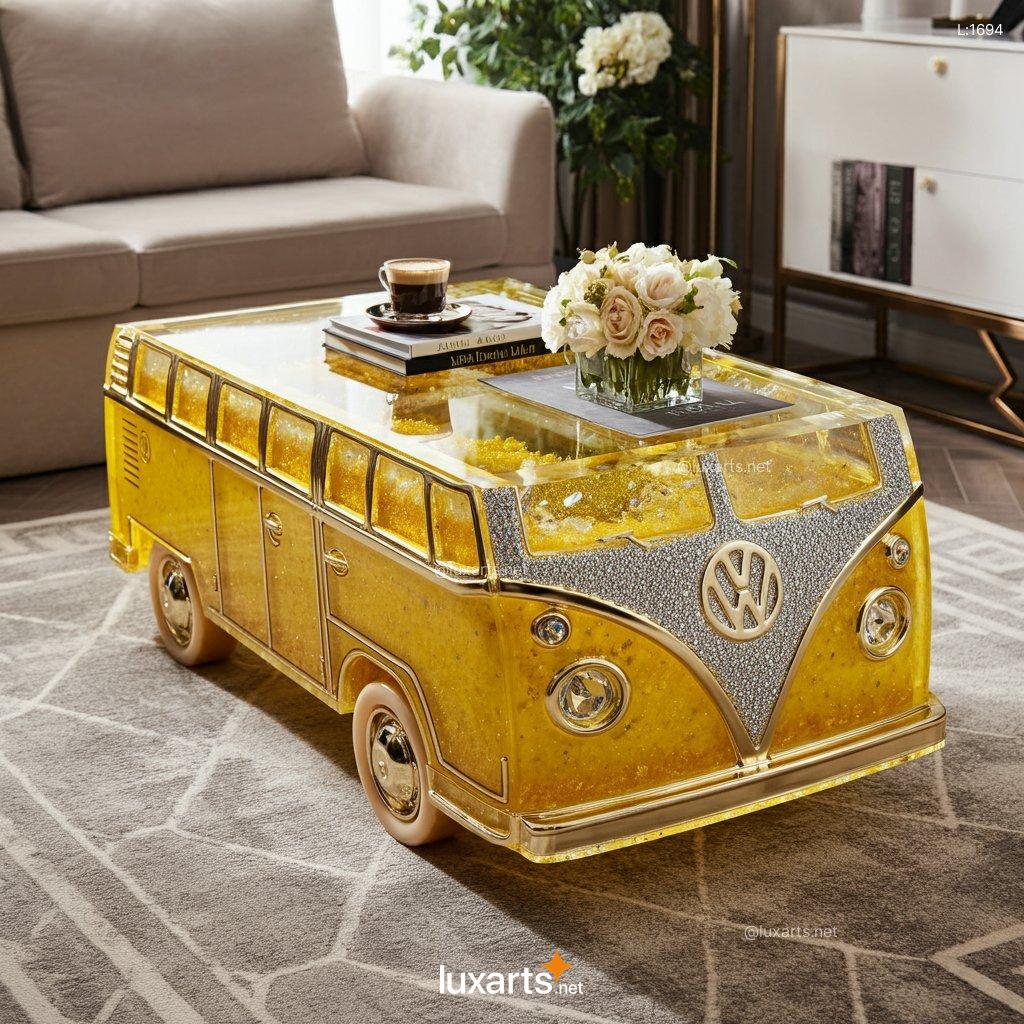 VW Bus Coffee Table: Industrial Style Coffee Table with Retro Charm vw bus epoxy coffee table 6