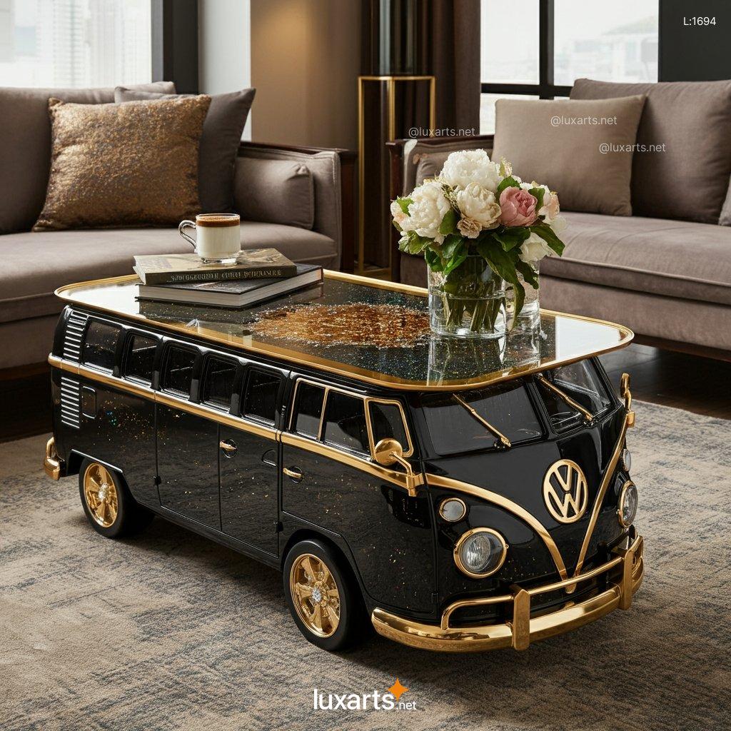 VW Bus Coffee Table: Industrial Style Coffee Table with Retro Charm vw bus epoxy coffee table 9