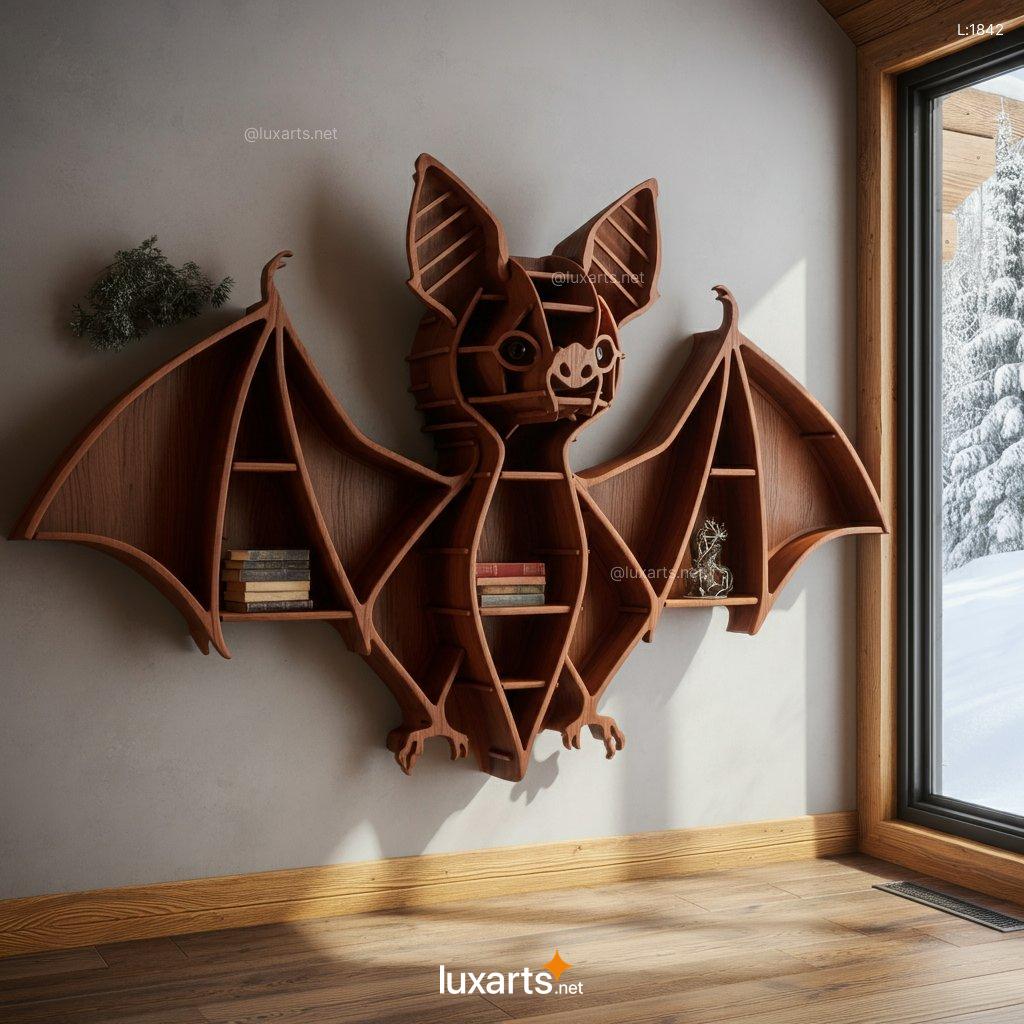 Bat Shaped Bookshelf: Handmade, Custom-Made Bat-Inspired Bookshelf bat shaped bookshelf 1