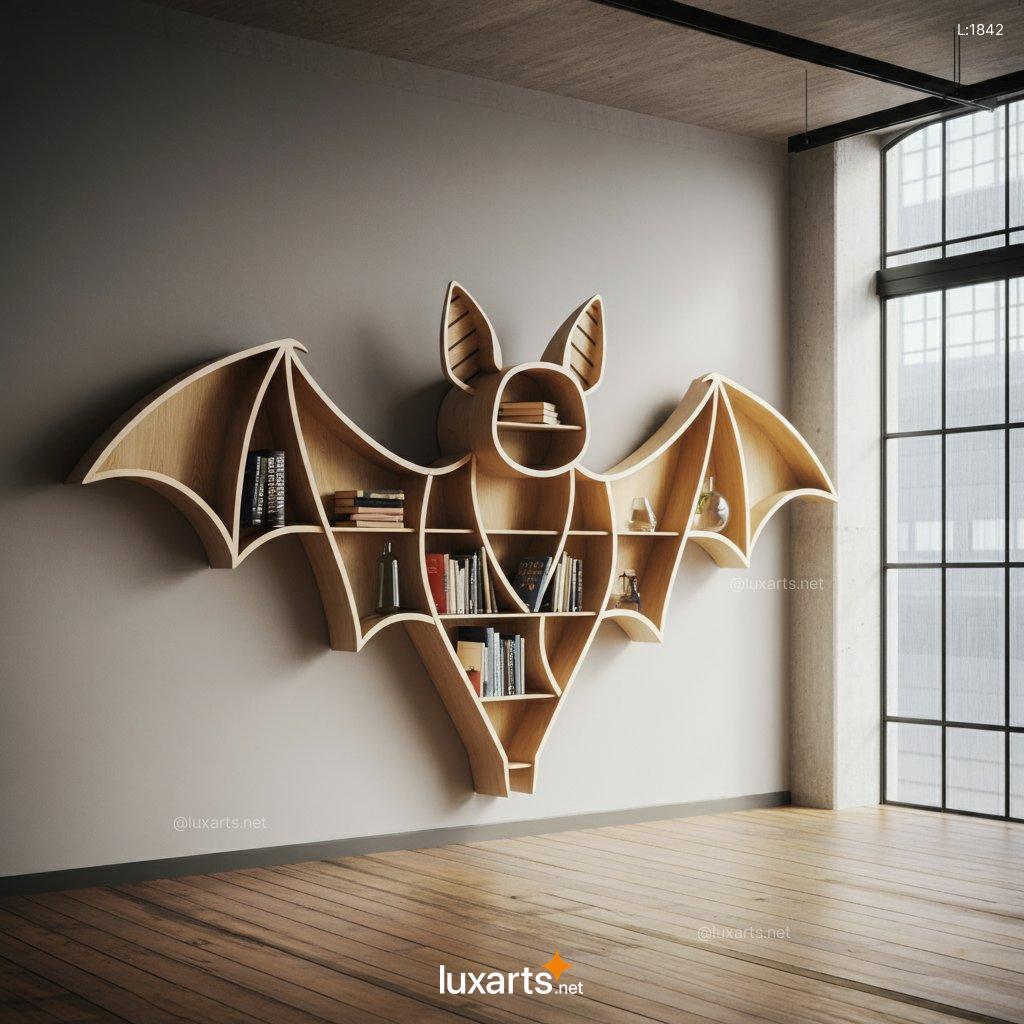 Bat Shaped Bookshelf: Handmade, Custom-Made Bat-Inspired Bookshelf bat shaped bookshelf 2