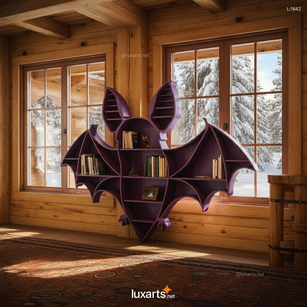 Bat Shaped Bookshelf: Handmade, Custom-Made Bat-Inspired Bookshelf bat shaped bookshelf 6