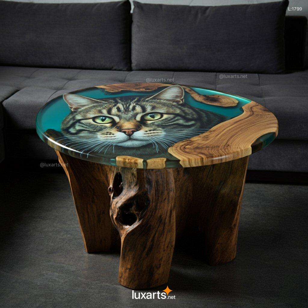 3D Cat Epoxy Coffee Table: Unique & Creative Handmade Coffee Table cat epoxy coffee table 1