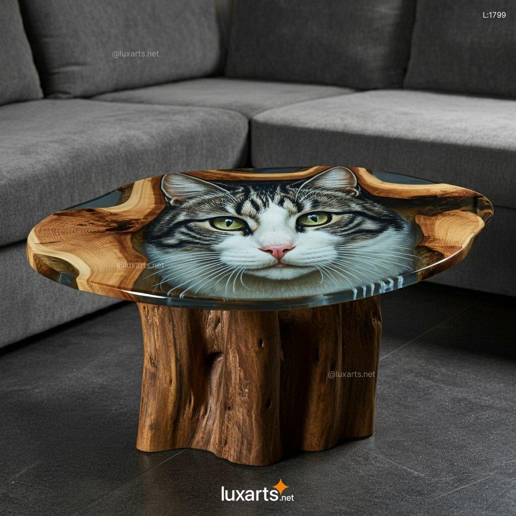 3D Cat Epoxy Coffee Table: Unique & Creative Handmade Coffee Table cat epoxy coffee table 10