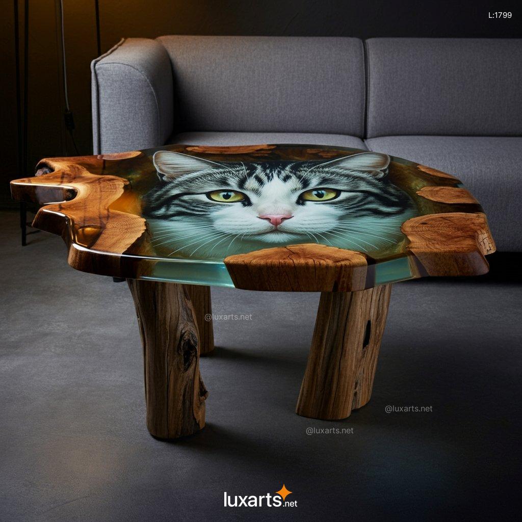 3D Cat Epoxy Coffee Table: Unique & Creative Handmade Coffee Table cat epoxy coffee table 12