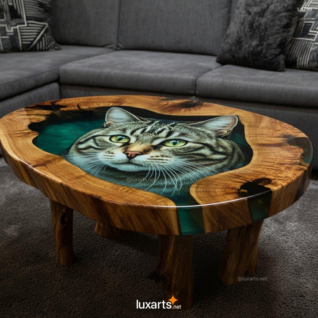 3D Cat Epoxy Coffee Table: Unique & Creative Handmade Coffee Table cat epoxy coffee table 2