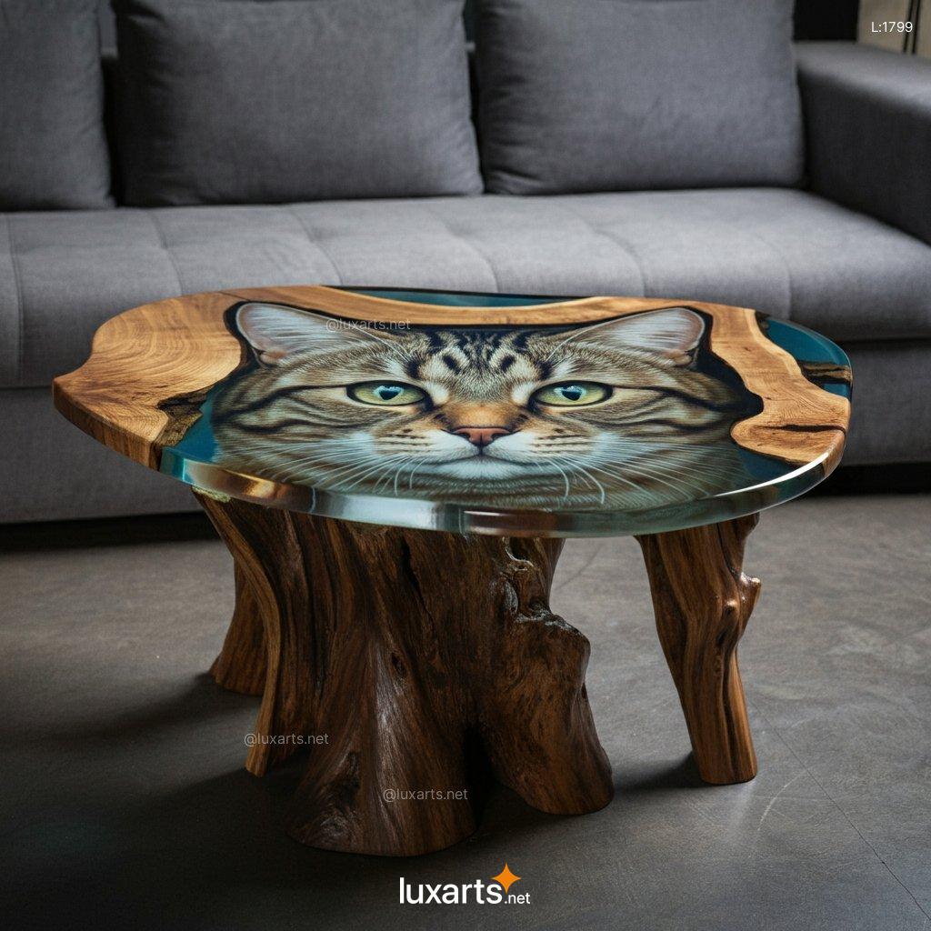 3D Cat Epoxy Coffee Table: Unique & Creative Handmade Coffee Table cat epoxy coffee table 3