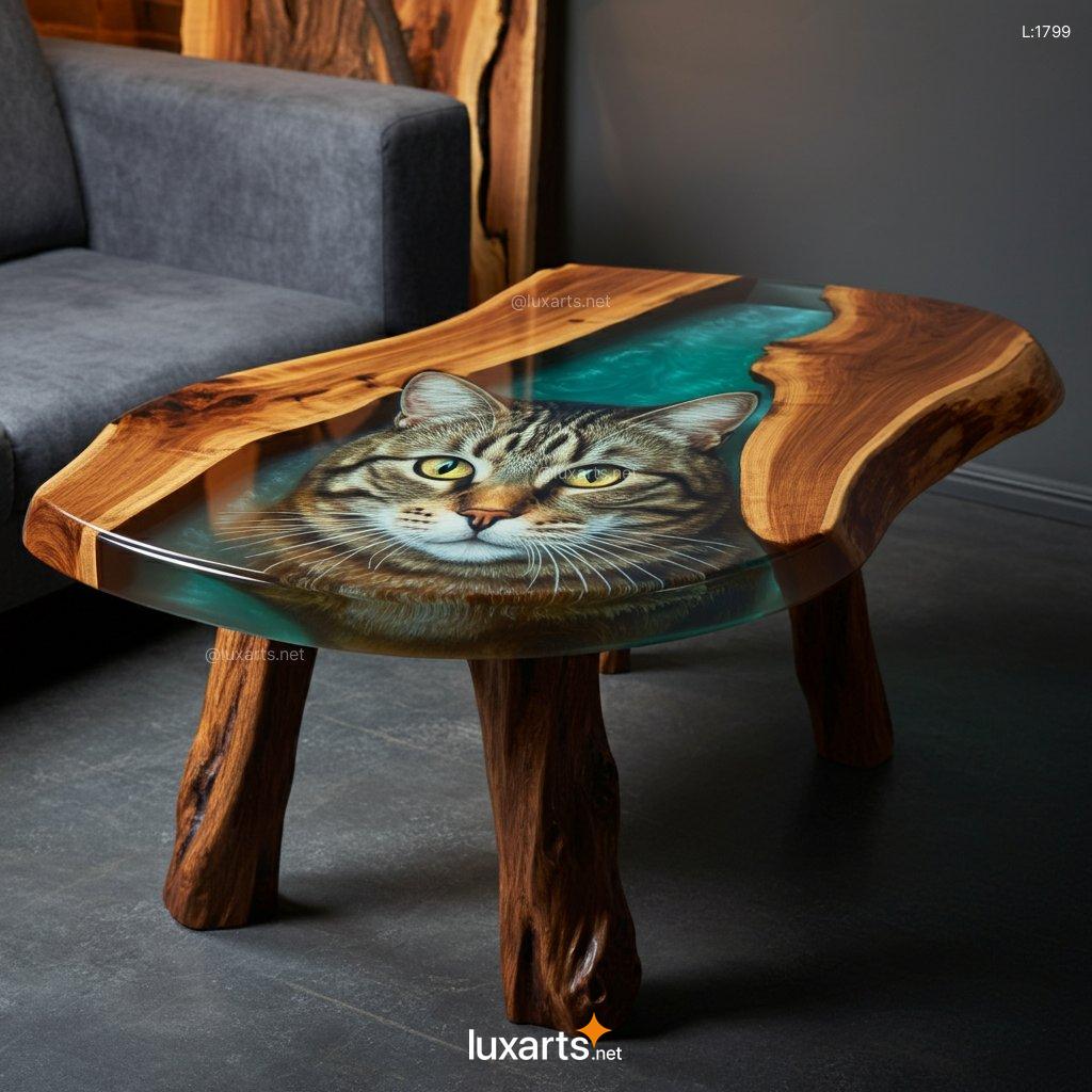 3D Cat Epoxy Coffee Table: Unique & Creative Handmade Coffee Table cat epoxy coffee table 4