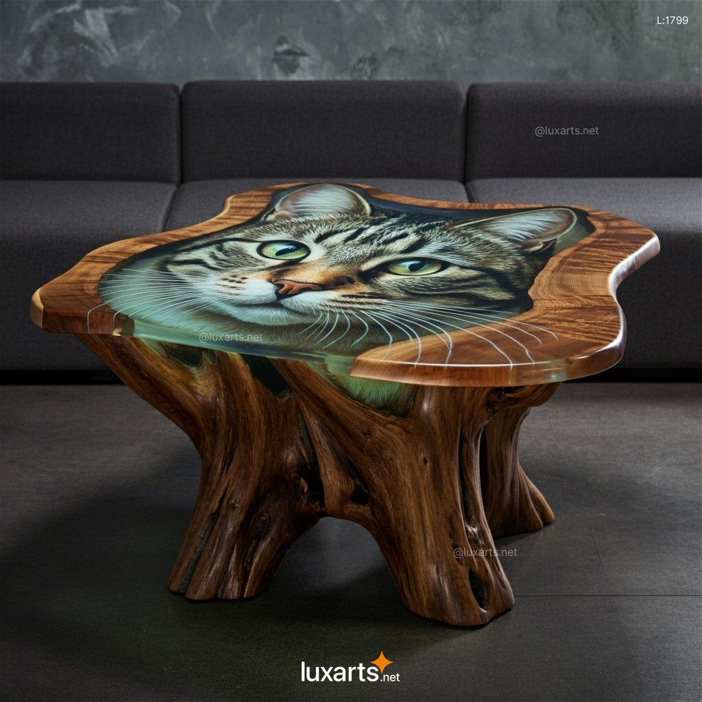 3D Cat Epoxy Coffee Table: Unique & Creative Handmade Coffee Table cat epoxy coffee table 6