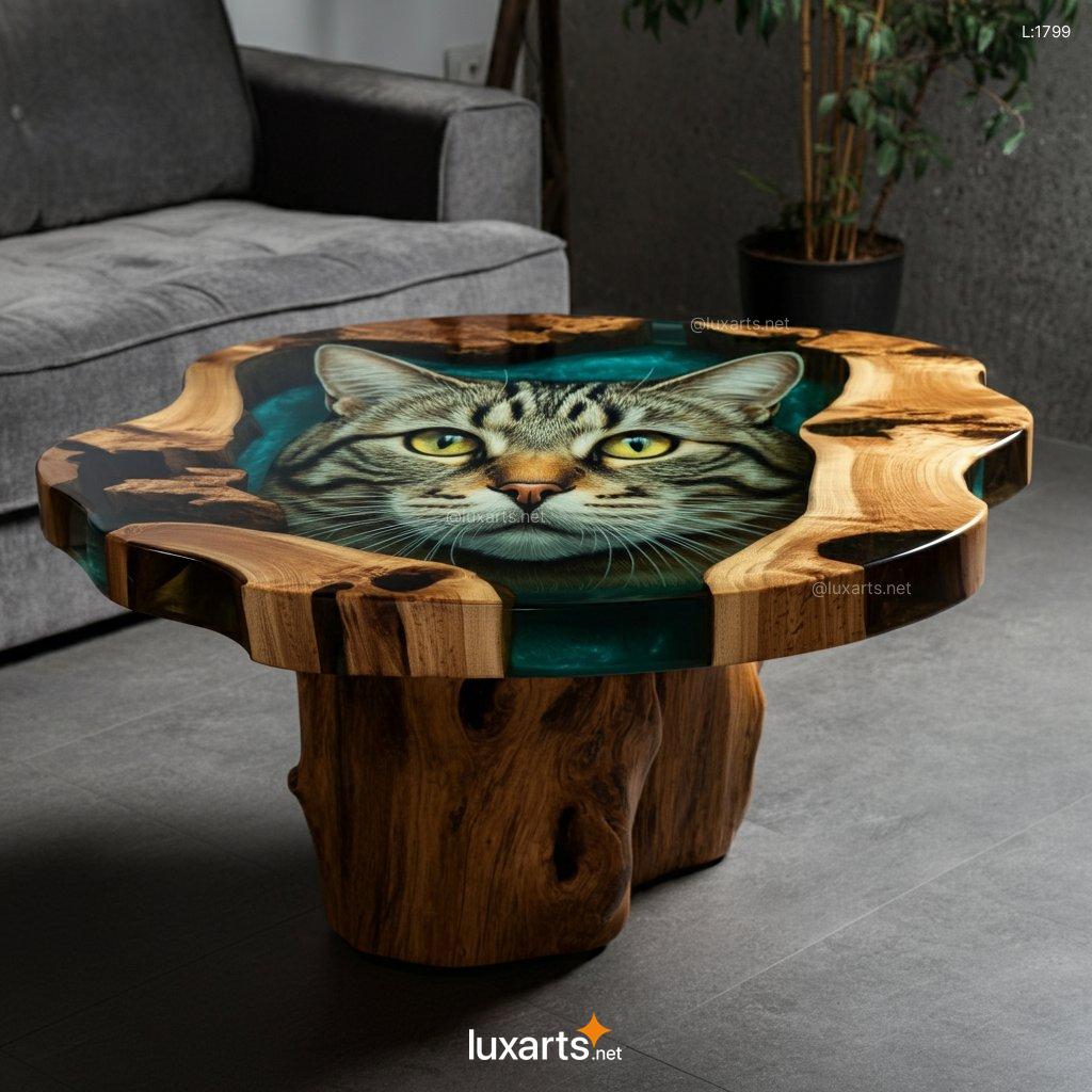 3D Cat Epoxy Coffee Table: Unique & Creative Handmade Coffee Table cat epoxy coffee table 8