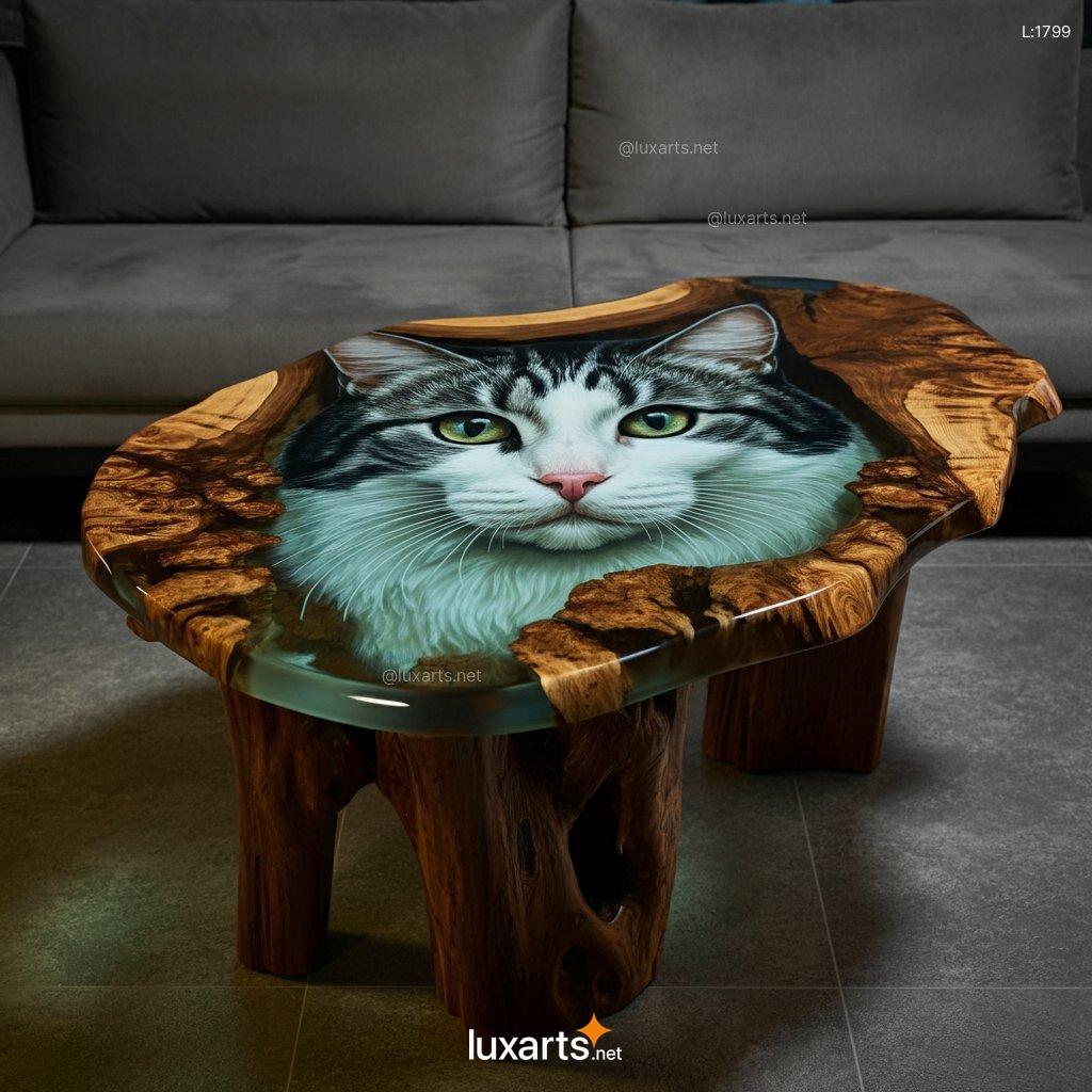 3D Cat Epoxy Coffee Table: Unique & Creative Handmade Coffee Table cat epoxy coffee table 9