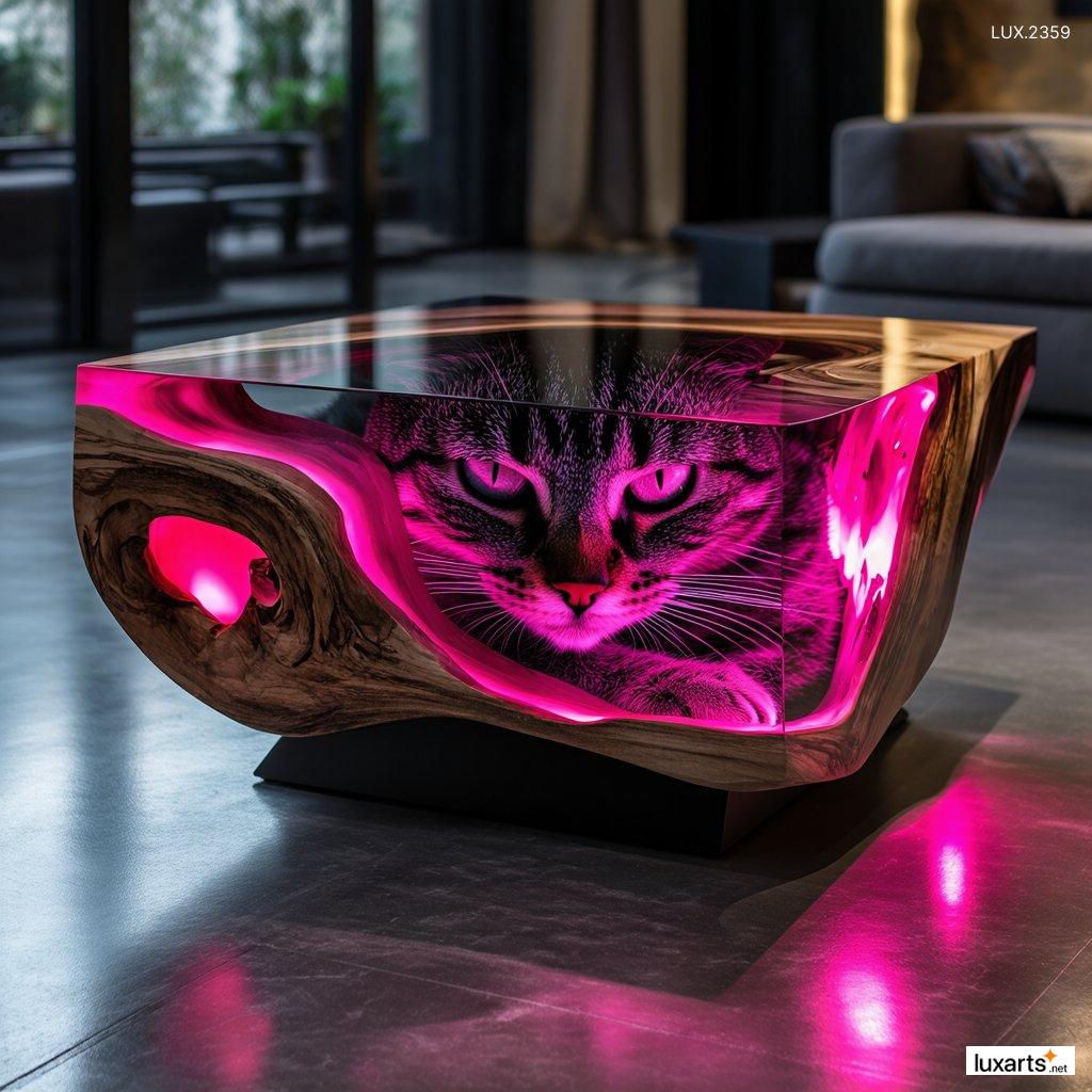 LUX.2359	Cat Epoxy Coffee Tables Designs: Playful and Elegant Furniture for Cat Lovers cat epoxy coffee tables designs 3