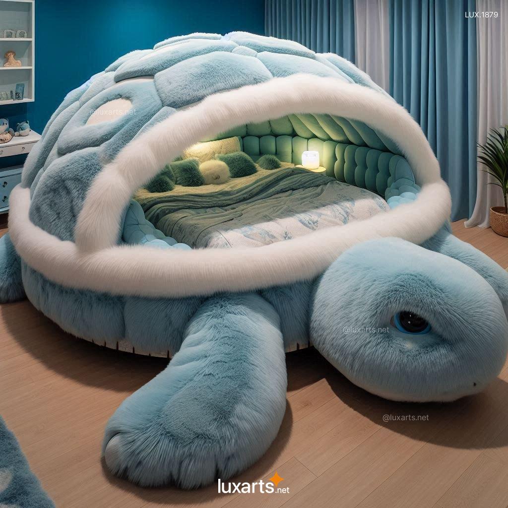 LUX.1879 Cozy Turtle Shaped Fur Bed for Kids | Soft, Creative Children's Bed cozy turtle shaped fur bed for children 13