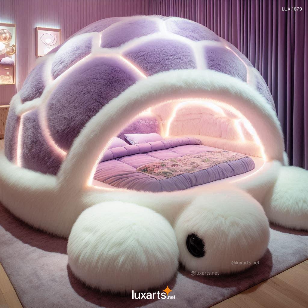 LUX.1879 Cozy Turtle Shaped Fur Bed for Kids | Soft, Creative Children's Bed cozy turtle shaped fur bed for children 3