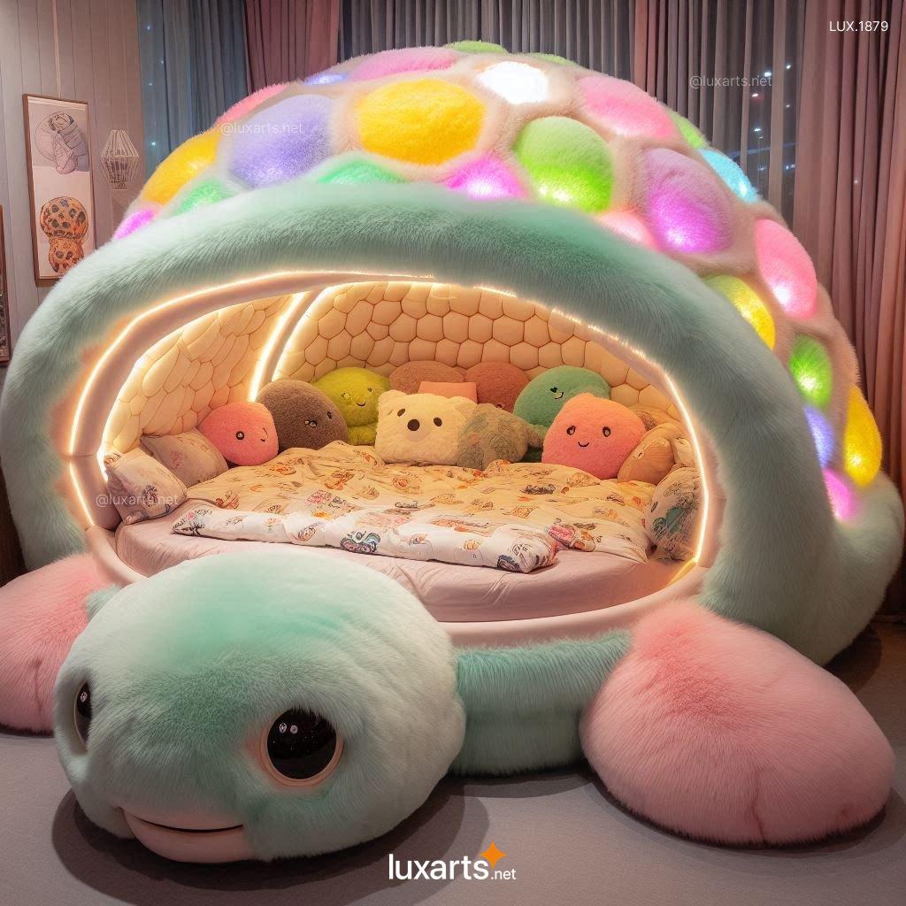 LUX.1879 Cozy Turtle Shaped Fur Bed for Kids | Soft, Creative Children's Bed cozy turtle shaped fur bed for children 48