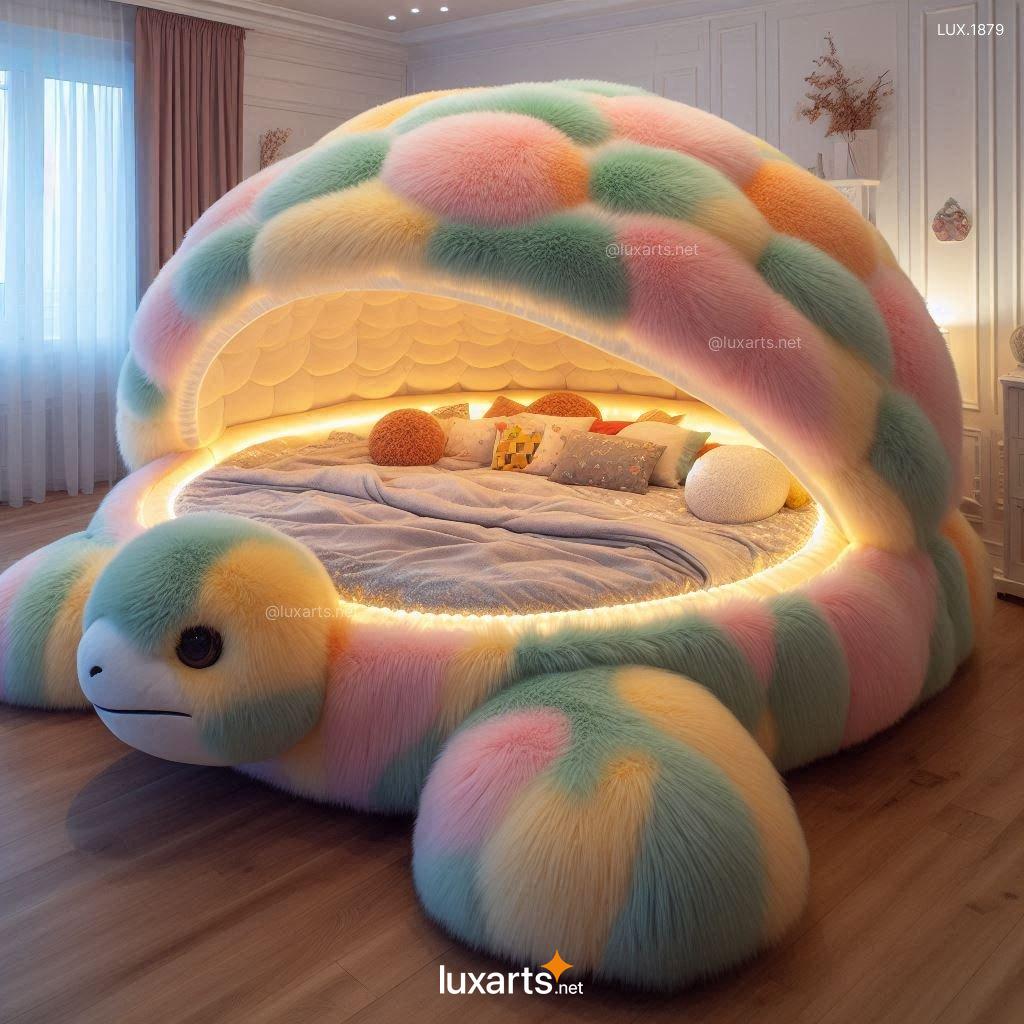 LUX.1879 Cozy Turtle Shaped Fur Bed for Kids | Soft, Creative Children's Bed cozy turtle shaped fur bed for children 9