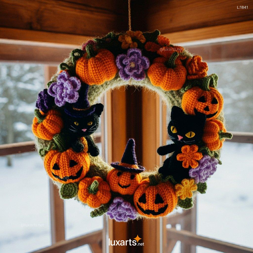 Crochet Halloween Wreath: DIY Spooky Door Decorations for a Hauntingly Fun Halloween crochet halloween wreath 10