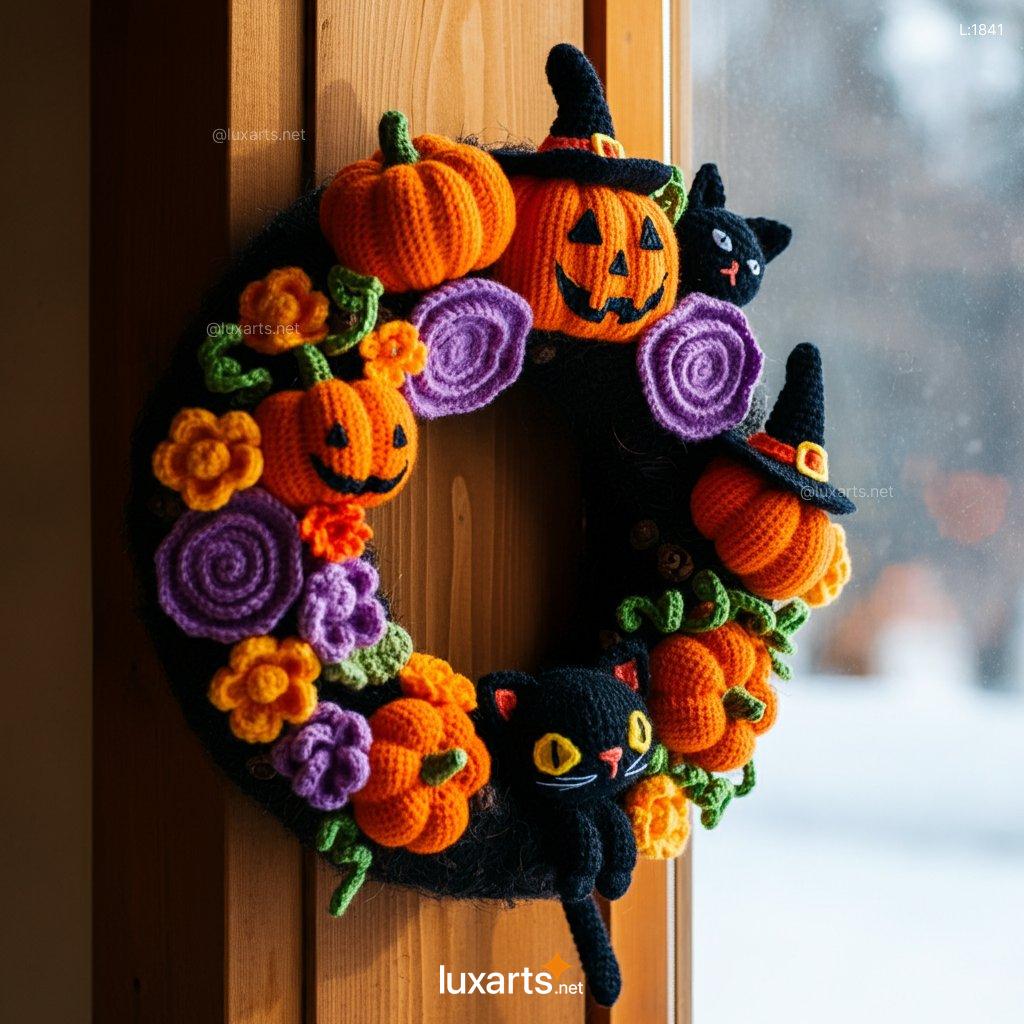 Crochet Halloween Wreath: DIY Spooky Door Decorations for a Hauntingly Fun Halloween crochet halloween wreath 11