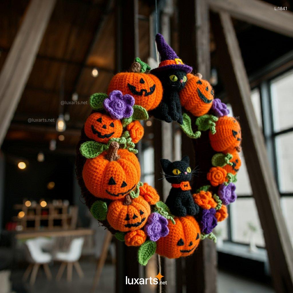 Crochet Halloween Wreath: DIY Spooky Door Decorations for a Hauntingly Fun Halloween crochet halloween wreath 3