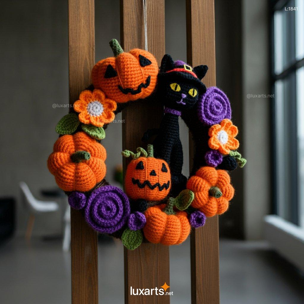 Crochet Halloween Wreath: DIY Spooky Door Decorations for a Hauntingly Fun Halloween crochet halloween wreath 5