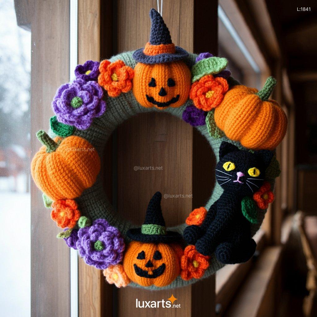 Crochet Halloween Wreath: DIY Spooky Door Decorations for a Hauntingly Fun Halloween crochet halloween wreath 7