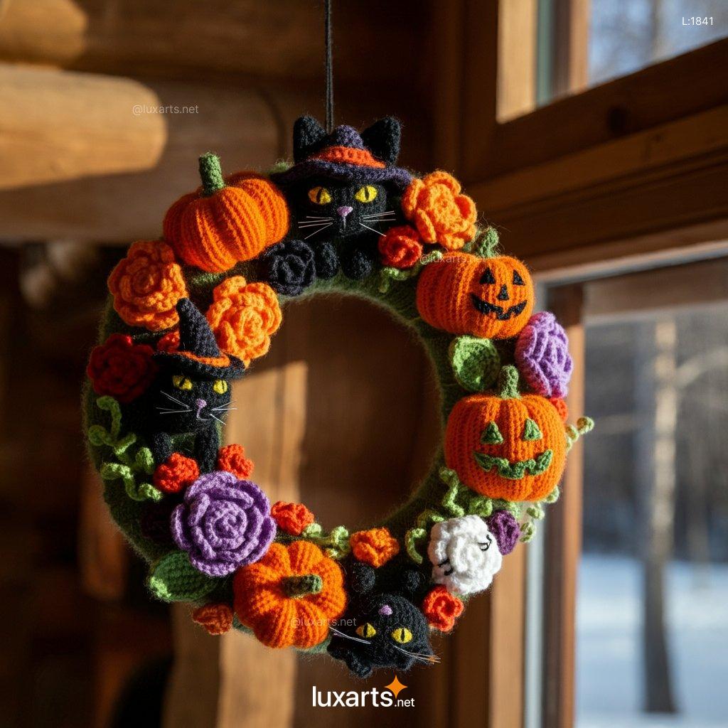 Crochet Halloween Wreath: DIY Spooky Door Decorations for a Hauntingly Fun Halloween crochet halloween wreath 9