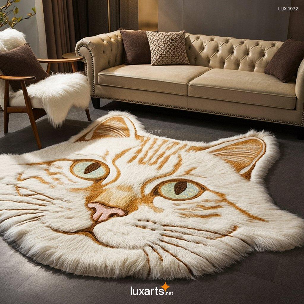 LUX.1972 Giant Furry Cat Shaped Rug: Add a Purr-fect Touch to Your Home giant cat shaped rug 1