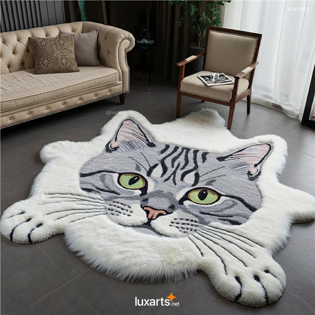 LUX.1972 Giant Furry Cat Shaped Rug: Add a Purr-fect Touch to Your Home giant cat shaped rug 10