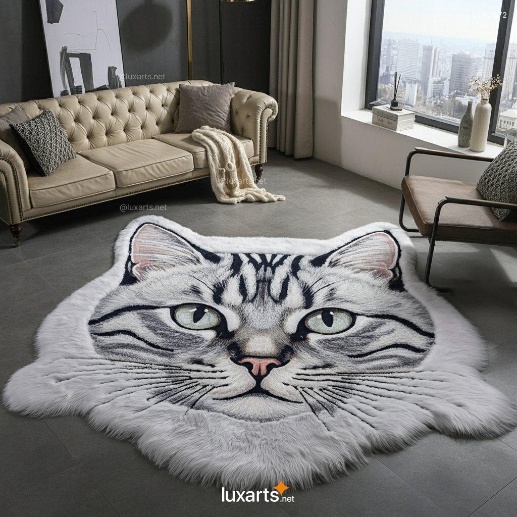 LUX.1972 Giant Furry Cat Shaped Rug: Add a Purr-fect Touch to Your Home giant cat shaped rug 11