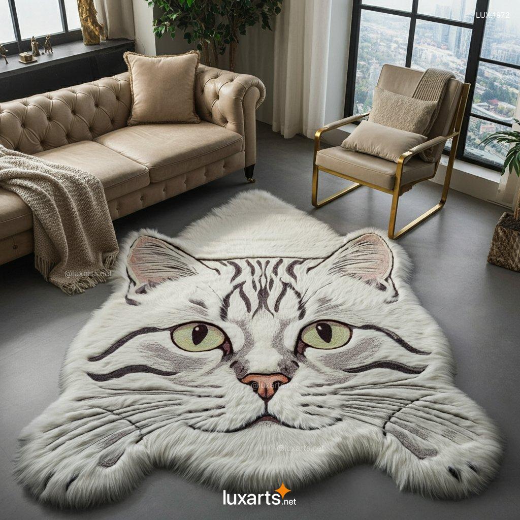 LUX.1972 Giant Furry Cat Shaped Rug: Add a Purr-fect Touch to Your Home giant cat shaped rug 13