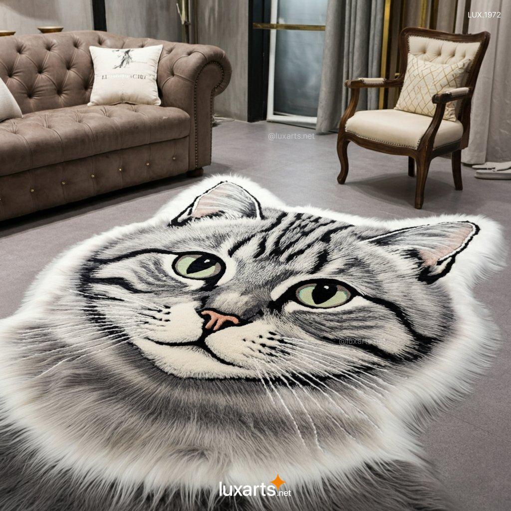 LUX.1972 Giant Furry Cat Shaped Rug: Add a Purr-fect Touch to Your Home giant cat shaped rug 8