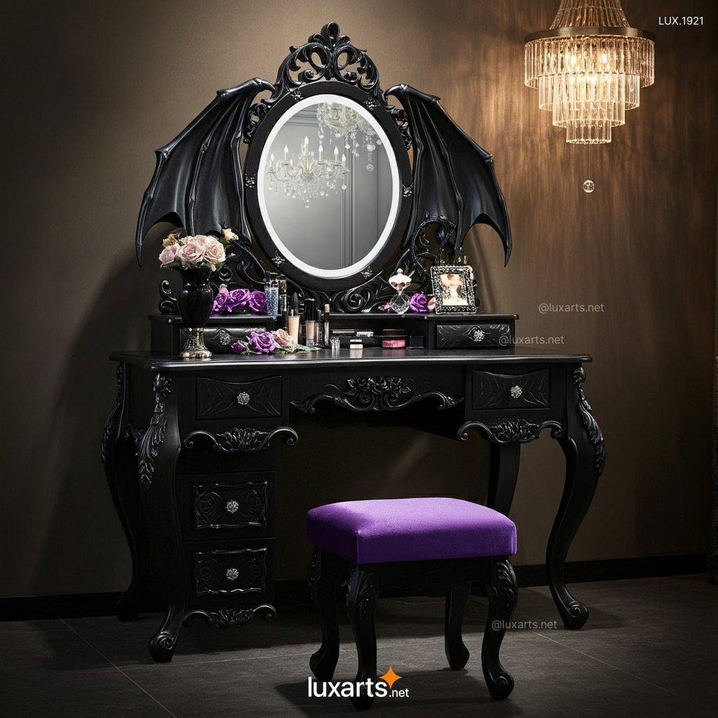 Gothic-Style Vanity Table with Dragon Wings | A Dark, Elegant Design for Your Space gothic style vanity table with dragon wings 1